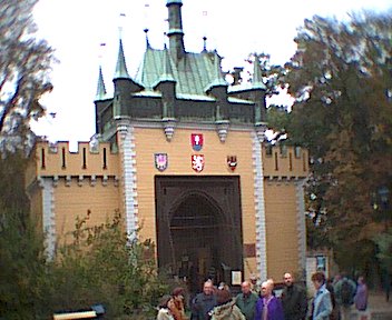 The entrance to the Mirror Maze