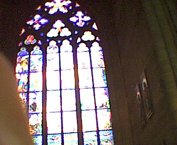 Stained galss window from inside the cathedral
